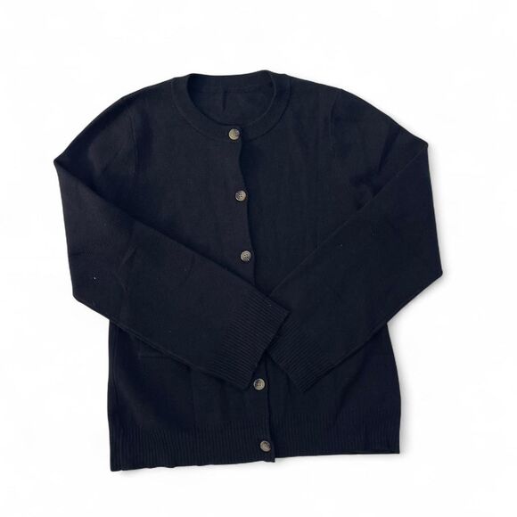 NWOT oversized Black button-up cardigan - Picture 1 of 6